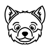 arte de linha preto e branco da cabeça de cachorro. bom uso para símbolo, mascote, ícone, avatar, tatuagem, design de camiseta, logotipo ou qualquer design vetor