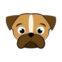 imagem colorida da cabeça de cachorro pug. bom uso para símbolo, mascote, ícone, avatar, tatuagem, design de camiseta, logotipo ou qualquer design vetor