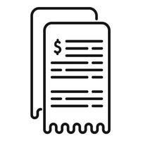 vetor de contorno do ícone de papel de lei. pagamento financeiro
