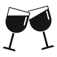 vetor simples do ícone do brinde do vinho. beber torrada