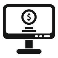 vetor simples do ícone do monitor financeiro. serviço de pagamento