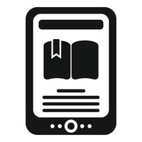 vetor simples de ícone de tablet ebook. livro digital