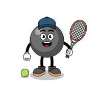 ilustração de símbolo de ponto como jogador de tênis vetor