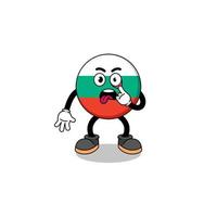 ilustração de personagem da bandeira da Bulgária com a língua de fora vetor