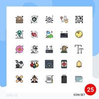 25 ícones criativos, sinais modernos e símbolos de localização de computador, escudo, mouse, transporte, elementos de design de vetores editáveis