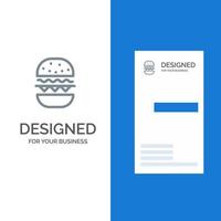 comida de hambúrguer coma design de logotipo cinza canadá e modelo de cartão de visita vetor