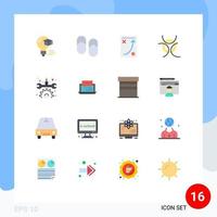 pacote de linha vetorial editável de 16 cores planas simples de diagrama de espaço de manutenção pacote editável de tática científica de elementos de design de vetores criativos
