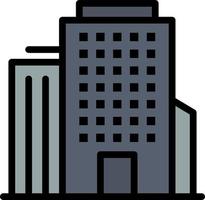 modelo de banner de ícone de vetor de ícone de cor plana americana de edifício de escritório