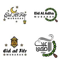 4 melhores vetores feliz eid em estilo de caligrafia árabe especialmente para celebrações eid e cumprimentando pessoas