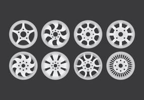 Ícones de roda de liga vetor