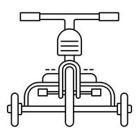 ícone do triciclo frontal, estilo de estrutura de tópicos vetor