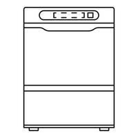 ícone moderno da máquina de lavar louça, estilo de estrutura de tópicos vetor