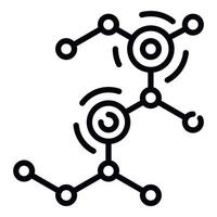 ícone de desequilíbrio molecular, estilo de estrutura de tópicos vetor