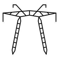 ícone da torre elétrica do telégrafo, estilo do contorno vetor