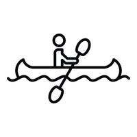 ícone de natação de caiaque de homem, estilo de estrutura de tópicos vetor