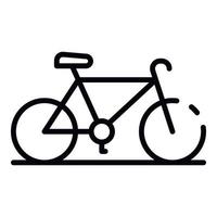 ícone de bicicleta de ciclismo esportivo, estilo de estrutura de tópicos vetor