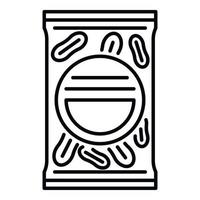 ícone do pacote de amendoim, estilo de estrutura de tópicos vetor
