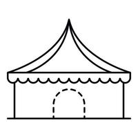 ícone da tenda de circo, estilo de estrutura de tópicos vetor