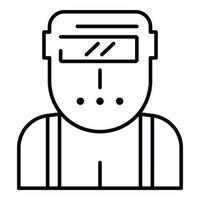 ícone do trabalhador soldador, estilo de estrutura de tópicos vetor