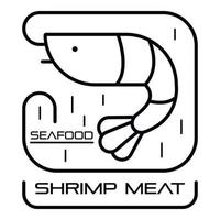 logotipo de carne de camarão de frutos do mar, estilo de estrutura de tópicos vetor