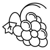 ícone de uva saudável, estilo de estrutura de tópicos vetor