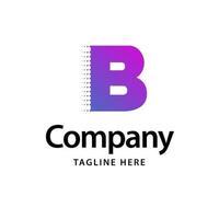 b logotipo roxo. design de identidade de marca comercial vetor