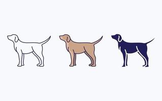 ícone de linha e glifo de cachorro, ilustração vetorial vetor