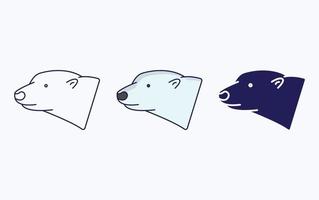 linha de urso polar e ícone de glifo, ilustração vetorial vetor