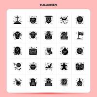 sólido 25 conjunto de ícones de halloween design de estilo de glifo vetorial conjunto de ícones pretos web e design de ideias de negócios móveis ilustração vetorial vetor