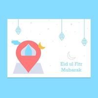 ilustração de cartão eid mubarak vetor