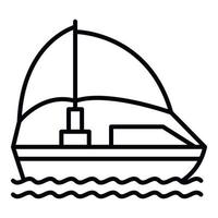 ícone do navio, estilo de estrutura de tópicos vetor
