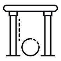 ícone do portão de croquet, estilo de estrutura de tópicos vetor