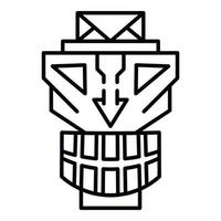 ícone de ídolo de máscara, estilo de estrutura de tópicos vetor