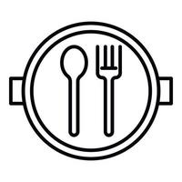ícone de prato de merenda escolar, estilo de estrutura de tópicos vetor