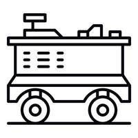 ícone do carrinho de compras, estilo de estrutura de tópicos vetor