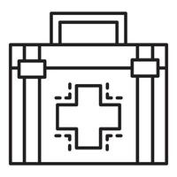 ícone da caixa do kit de primeiros socorros, estilo de estrutura de tópicos vetor
