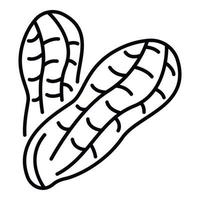 ícone de amendoim lanche, estilo de estrutura de tópicos vetor
