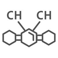 ch ícone de substância química, estilo de estrutura de tópicos vetor