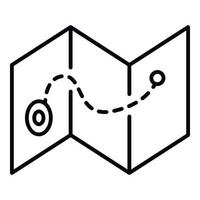 ícone do mapa de rota do acampamento, estilo de estrutura de tópicos vetor