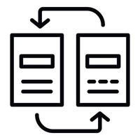 reorganização do ícone de documentos, estilo de estrutura de tópicos vetor