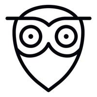 cabeça de coruja com ícone de olhos grandes, estilo de estrutura de tópicos vetor