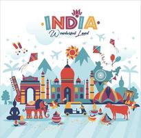 travel india panorama background vetor