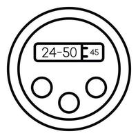 ícone de relógio digital de robô, estilo de estrutura de tópicos vetor