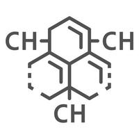 ícone de substância de hidrogênio de carbono, estilo de estrutura de tópicos vetor