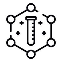 ícone de tubo composto molecular, estilo de estrutura de tópicos vetor