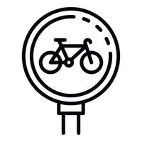 ícone de sinal de estrada de bicicleta, estilo de estrutura de tópicos vetor