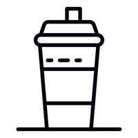 ícone de garrafa de shaker de leite, estilo de estrutura de tópicos vetor