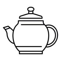 ícone de bule de chá de cerâmica, estilo de estrutura de tópicos vetor