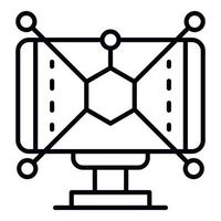 ícone de aprendizado interativo na web, estilo de estrutura de tópicos vetor