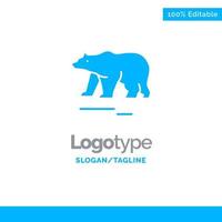 animal urso polar canadá azul modelo de logotipo sólido lugar para slogan vetor